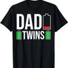 Funny Tired Dad Low Battery Dad Of Twins Gift For Men Daddy T-Shirt