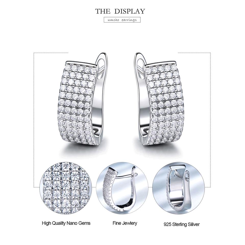 UMCHO Женские циркониевые серёжки с кристаллами в подарочной упаковке