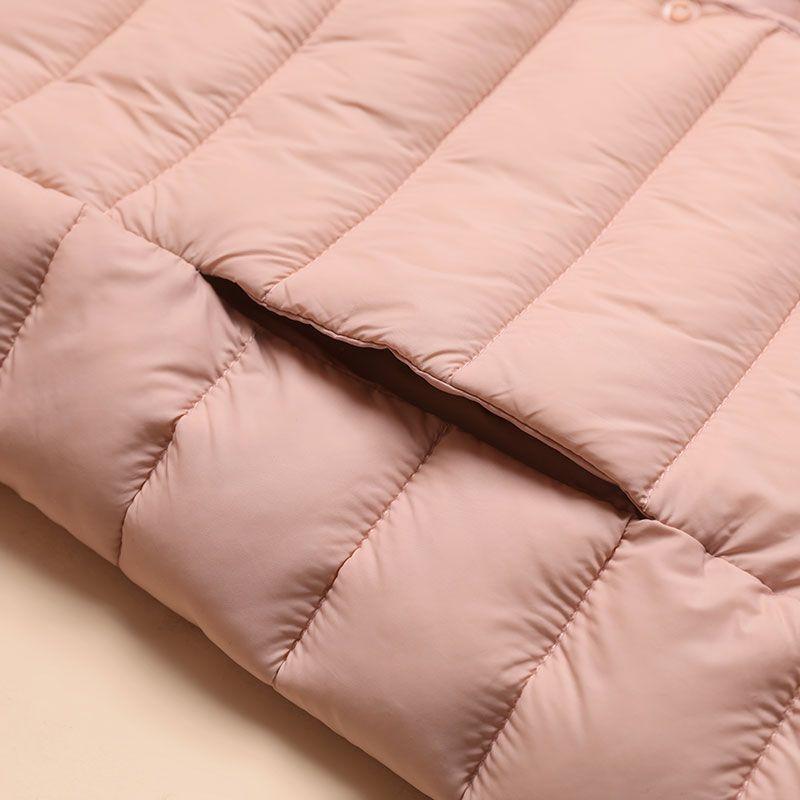 Autumn Winter Now Padding Parkas Women Light Thin Thermal Wearing Inside Korean Slim Fashion Ingle-breasted Solid Color Coat