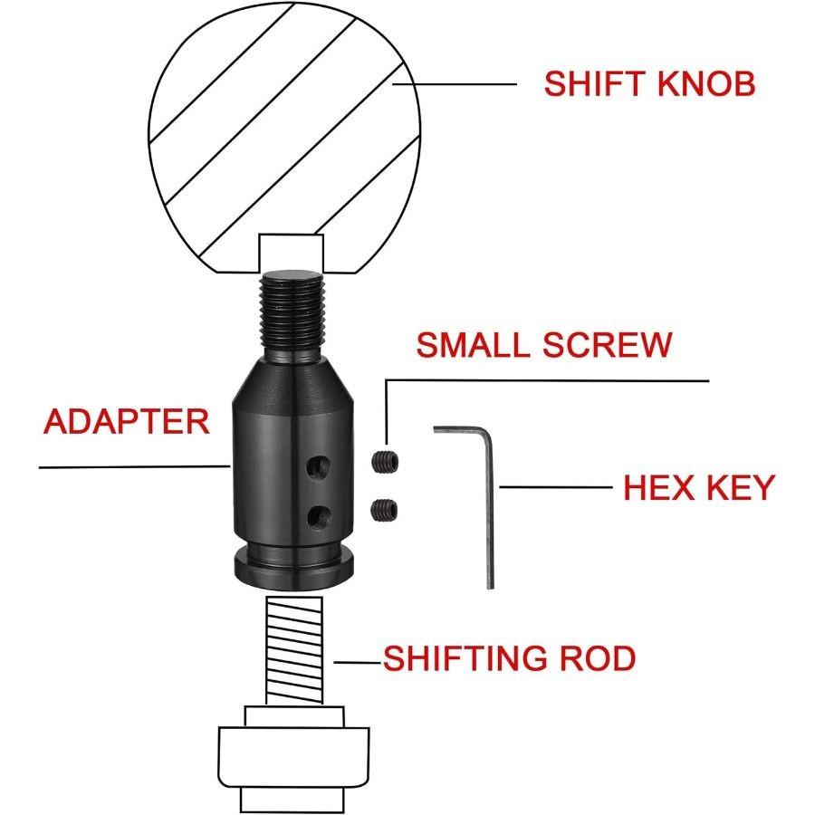 Universal Aluminum Shift Knob Adapter M12X1.25 for Non Threaded Shifter Car A