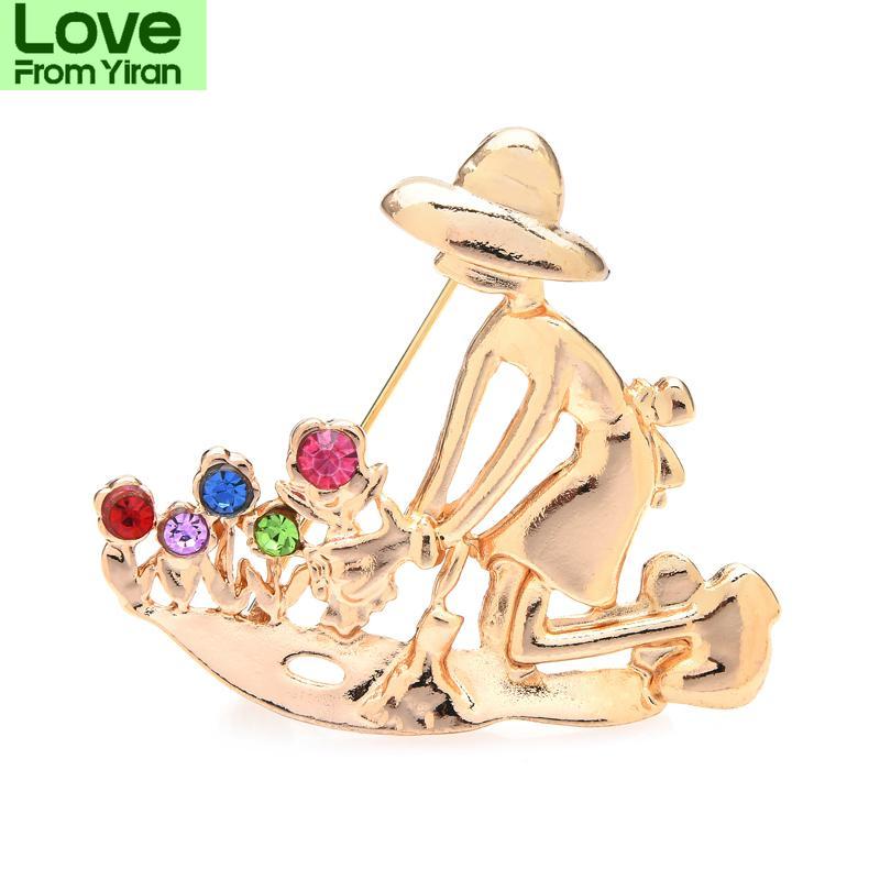 Plant Flower Lady Brooches For Women Unisex Rhinestone Gardening Girl Party Casual Brooch Pin Gifts