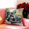Soft Watercolor Vintage Car Cushion Cover Premium Soft Pillowcase SkinFriendly Breathable MultiPurpose for Home Office Travel