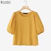 Women Summer Round Neck Casual Short Sleeve Cotton T-Shirt