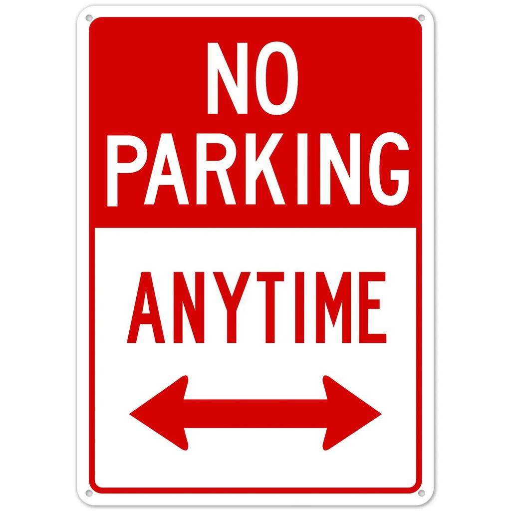 Vintage No Parking Anytime Metal Tin Signs Posters Plaque Iron Painting Decoration for Garage Outdoors Home Club Bar Wall Decor