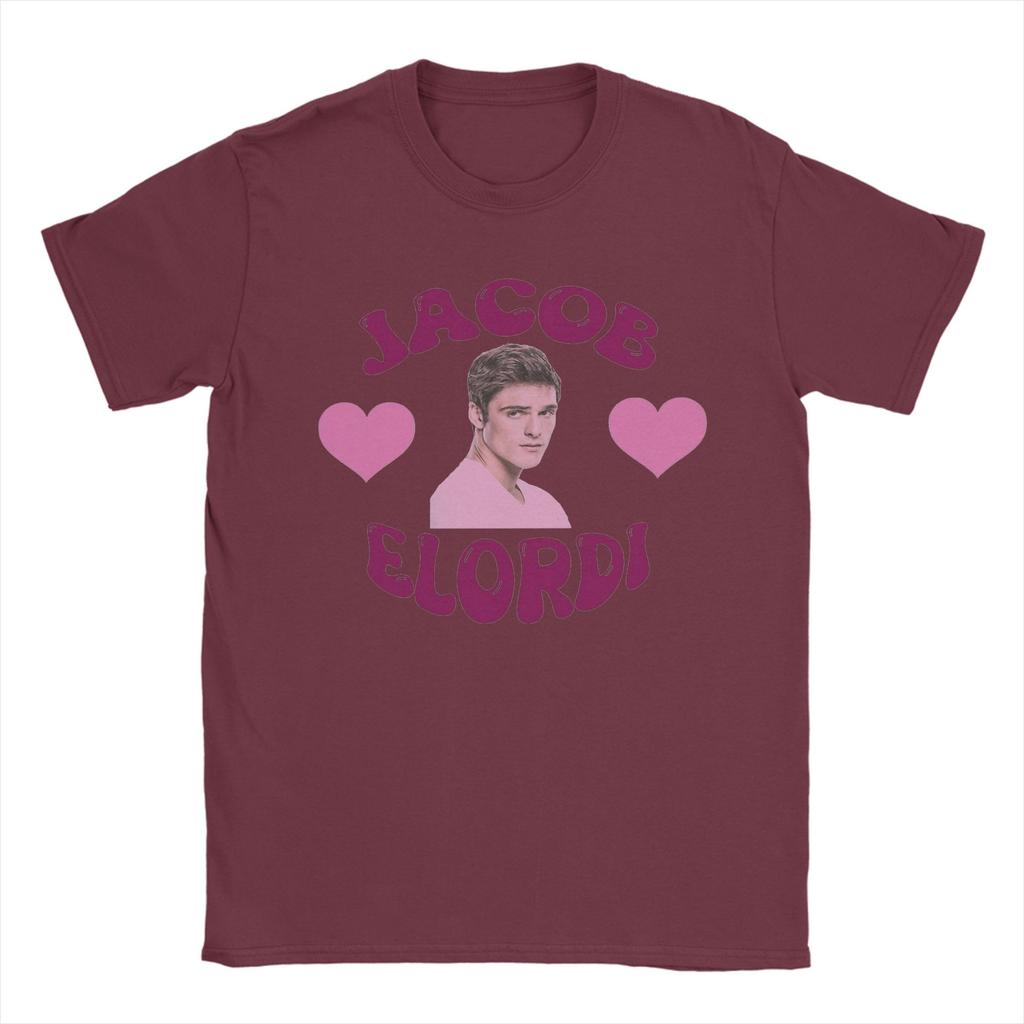 Jacob Elordi Actor T Shirts for Unisex 100 Cotton Funny TShirt Round Collar Tee Shirt Short Sleeve Clothes Plus Size