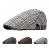 Клетчатый берет, мужские кепки газетчика в британском стиле ретро, ​​шляпа художника, повседневные плоские кепки, женские кепки Gatsby Gorro Hombre Boina Four Seasons
