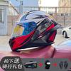 ECE/GB Certified Full Face Motorcycle Helmet With Bluetooth Intercom Men Women Use Large Rear Wing Stylish Design