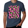 Pink and Green Leopard Print TShirt Breathable Gym Short Sleeve TShirt