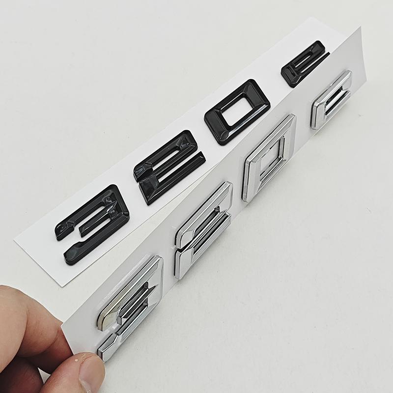 AAAOQ1 3D ABS Chrome Car Letters Logo 320e Rear Trunk Badge Emblem Sticker For BMW 3 Series EV 320e Auto Tail Marking Accessories