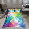 Homewish Dreamy Watercolor Duvet Cover Set for Teens, Oil Printing Bedding Set, Modern Abstract Art Reversible Decor