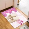 1PC Custom Name Pink Ballet Shoes Bow Theme Floor Mat Ideal for Living Room, Game Rooms, Office, Bedroom,Floor Mat Playful Design