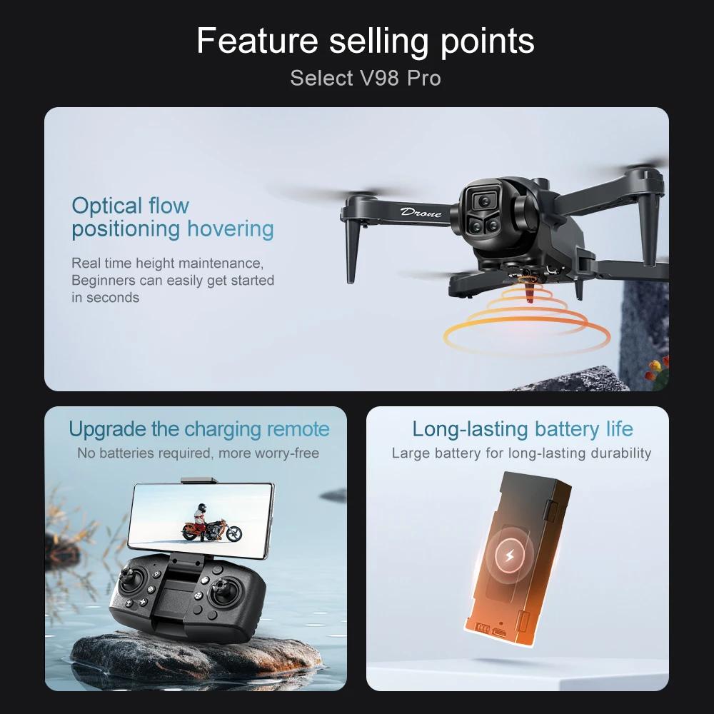 New V98 Drone 8K Aerial HD Profesional Dual-camera Helicopter Optical Flow GPS Positioning Avoidance Bushless Motor Drone