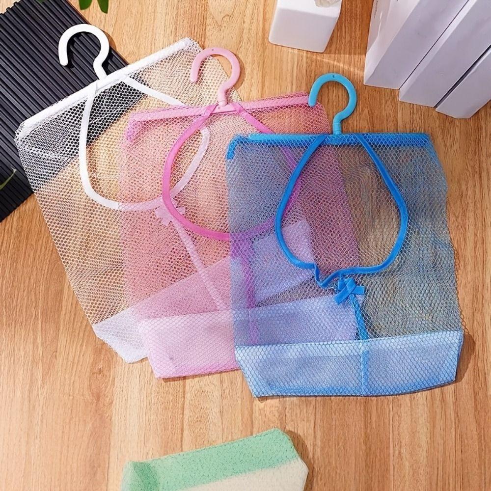 3PCS Quick Dry Hanging Mesh Storage Bag Space Saving Clothespin Mesh Bag Closet
