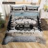 Счастливый Кемпинг Пододеяльник Квин Мультяшный Караван Кемпинг Постельный Комплект Фермерский Стиль 3D Чехол для Одеяла с Наволочками