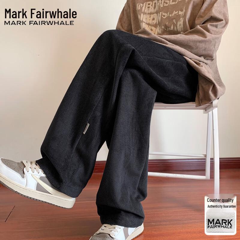 Mark Fairwhale Мужские свободные прямые повседневные брюки