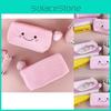 Pink Smiling Cute Pom Large Capacity Pencil Case Plush Storage Bag For Students