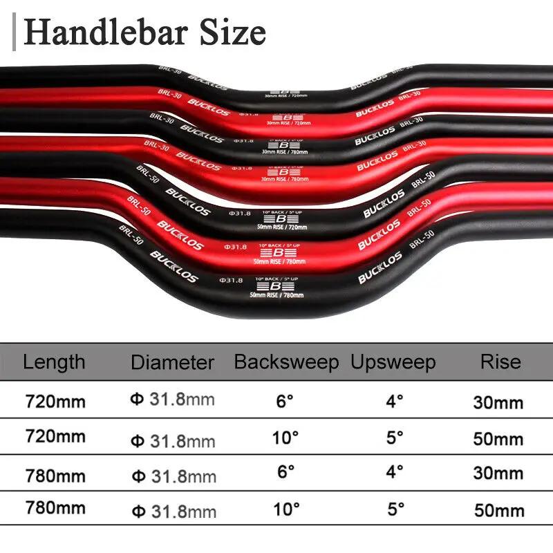 BUCKLOS MTB Handlebar Mountain Bicycle Handlebar 31.8mm 25.4mm Ultralight Aluminum Alloy Flat Riser Handle Bar Bike Part