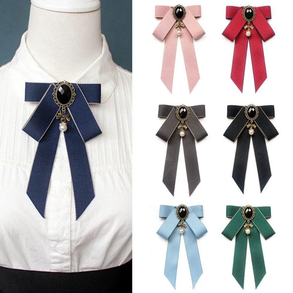 Jewelry Accessories Bow Tie Rhinestone Necktie Shirt Collar Pin Luxulry Bowknot Brooches