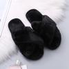 Design Women Winter House Furry Slippers Women Cross Fluffy Fur Home Slides Flat Indoor Floor Shoes Ladies Flip Flops