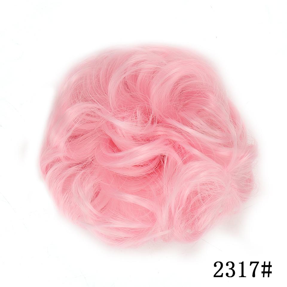 Messy Scrunchies Synthetic Hair Bun With Elastic Band Natural Fake Hair Tie Pieces Ponytail Colored Black Purple Pink Green Gray For Woman Chignon
