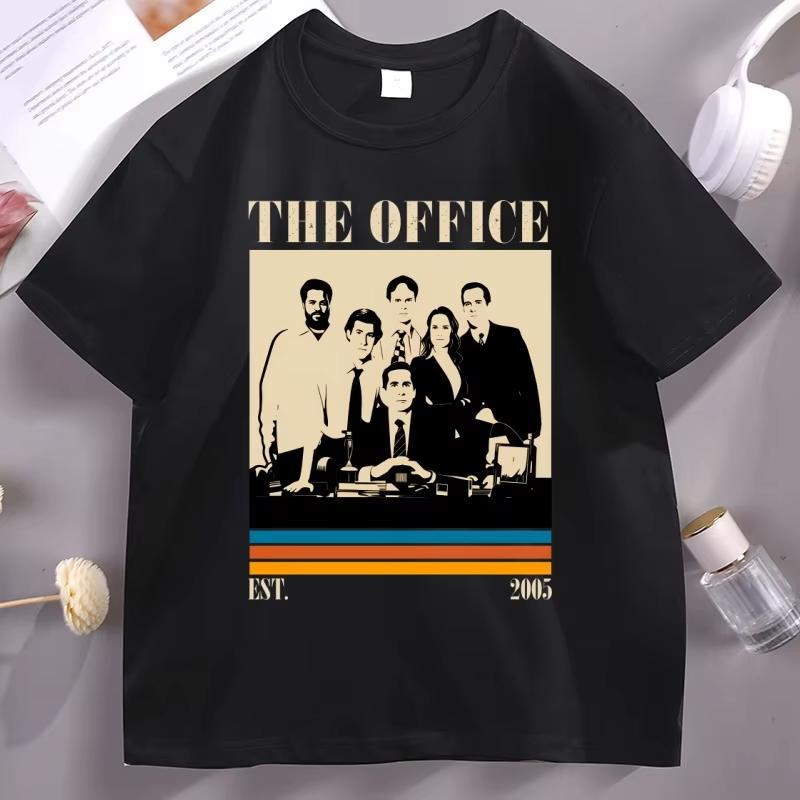 The Office TV Series T Shirt Retro Cotton Short Sleeve Tee Shirt Casual Round Neck Soft Breathable Tshirt Unisexclothing Tops