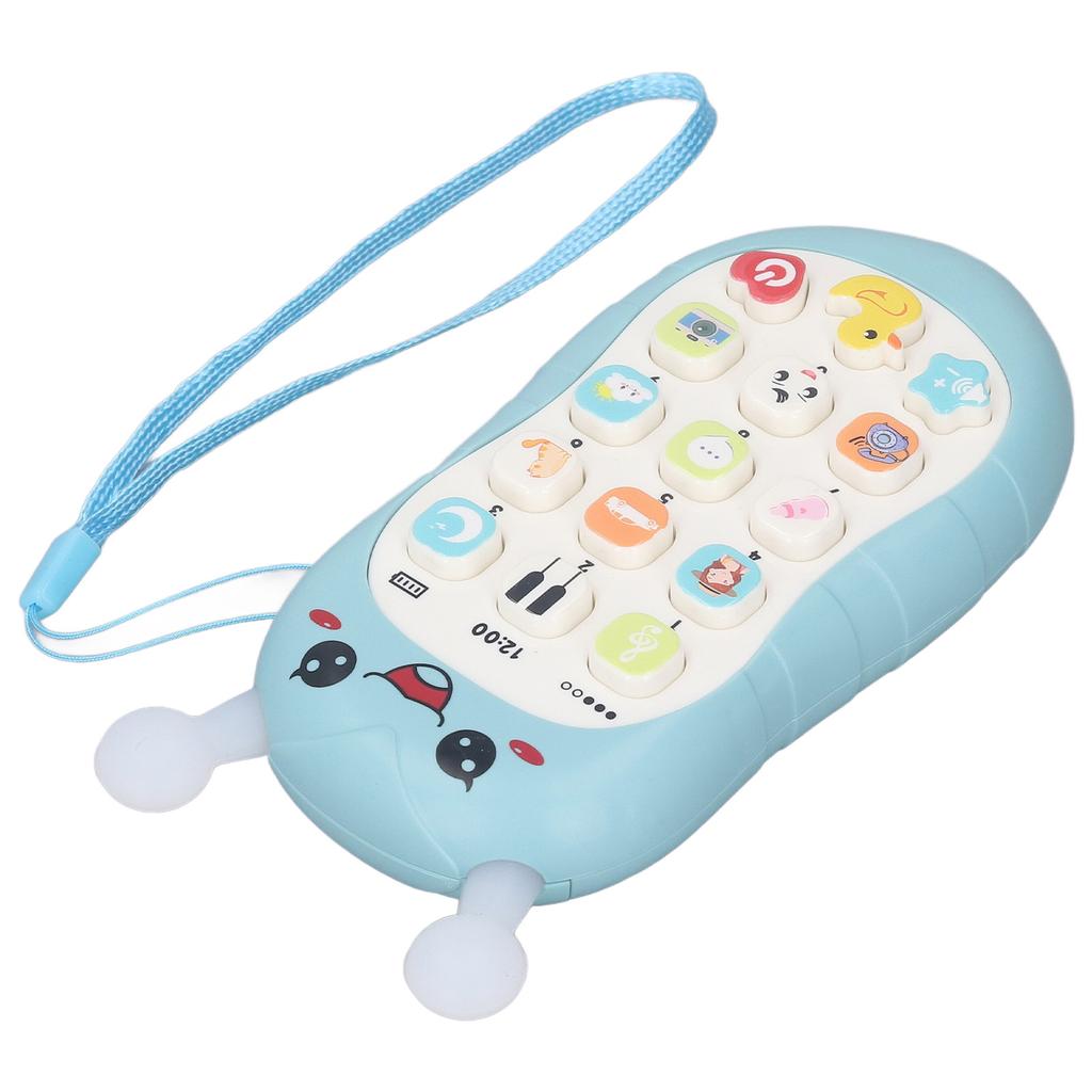 Music Phone Toy Volume Adjustable Soft Wear Resistant Educational Music Teething Toy Gift Blue