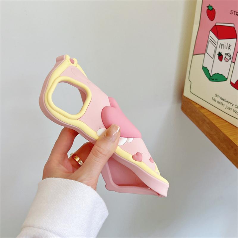 Милый силиконовый чехол для телефона с 3d розовым сердечком и сердечком для Iphone 14 13 12 11 Pro Max Ins, корейский милый волнистый противоударный мягкий чехол