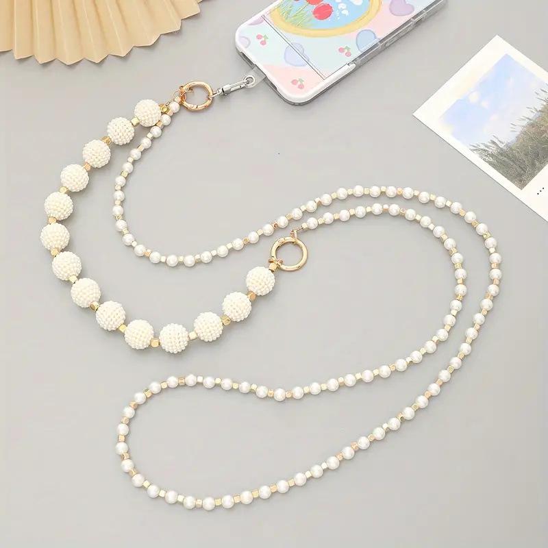 Pearl Mobile Phone Chain Necklace - Crossbody Lanyard for Women