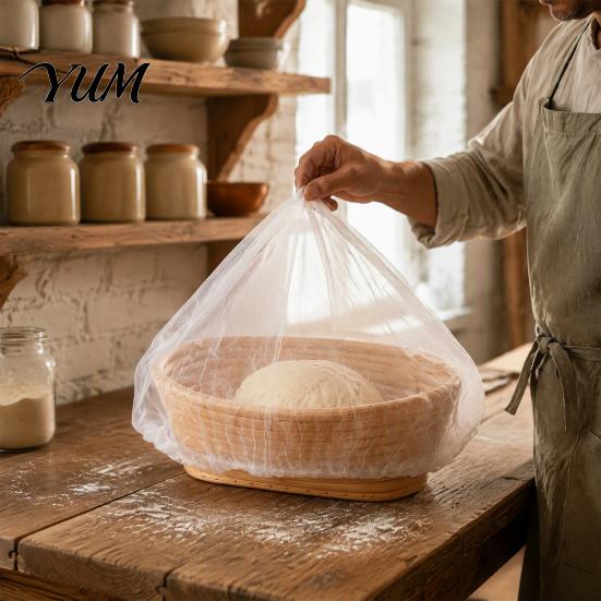 Sourdough Proofing Basket Covers Non-woven Banneton Liners, Disposable Stretchable Fermentation Covers, Baking for High Moisture Dough Non Stick Hoods