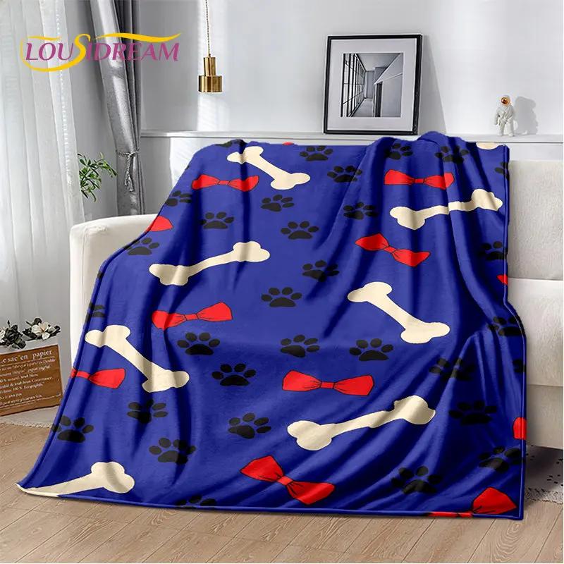 Мягкое плюшевое одеяло с 3D подошвой для домашних животных, фланелевое одеяло для гостиной, спальни, кровати, дивана, детского чехла для пикника
