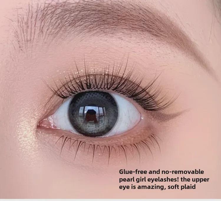 Накладные ресницы Lazy Pearl Girl без клея, самоклеящиеся — натуральные, фотогеничные отдельные пучки, идеально подходят для новичков и мультяшных стилей