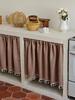 Beige Short Cabinet Curtain Dustproof Under Sink Storage Cover Hide Mess Kitchen Home Decor Farmhouse