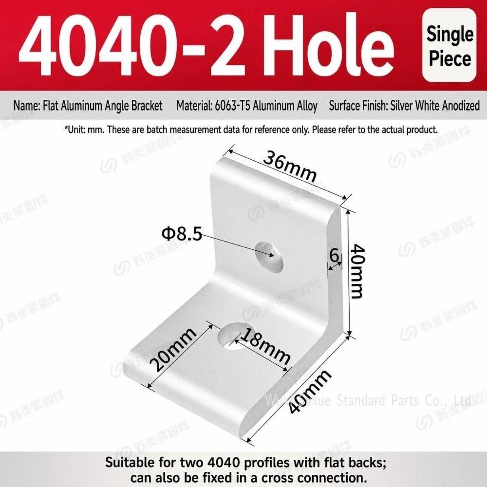 Flat Shape Aluminum Angle Bracket Solid Body Right Angle Bracket For Workbench Build