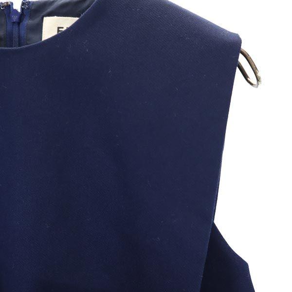 ENFOLD made in Japan No sleeve one piece 36 Navy system Back zip Women Used