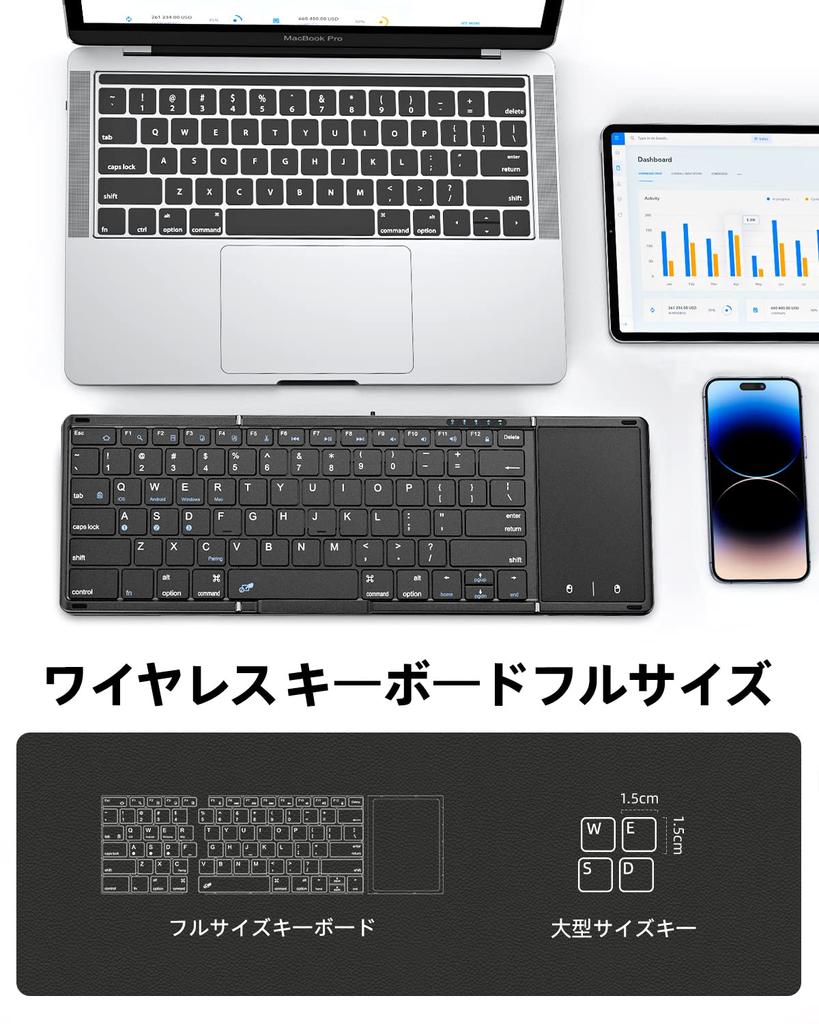 Беспроводной складной iPad Omikamo Bluetooth с полной поддержкой английского языка, совместимый с iPad Mini, с японским руководством по эксплуатации. В комплекте клавиатура, клавиатура,