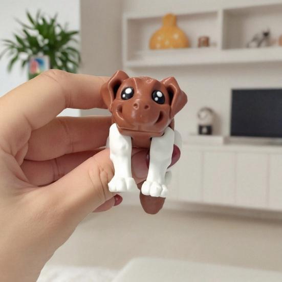 Articulated Dog Figurine, 3D Printed Cute Puppy with Movable Joints, Colorful Desk Pet for Home Office, Stress Relief Toy Gift