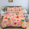 Pineapple Duvet Cover Set Queen Size Kids Colorful Pineapple Bedding Set Girls Teens Bedding Set Fruit Polyester Comforter Cover