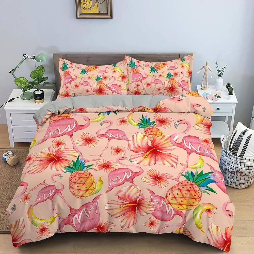 Pineapple Duvet Cover Set Queen Size Kids Colorful Pineapple Bedding Set Girls Teens Bedding Set Fruit Polyester Comforter Cover