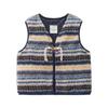 Giordano Women's Designer Fleece Striped V-Neck Toggle Vest