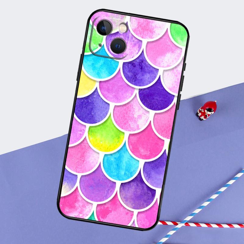 Акварельный Чехол для Телефона с Рисунком Чешуи Русалки Для iPhone 16 15 Pro Max 12 13 Mini 11 14 Pro Max XR 16 15 Plus 16e Чехол