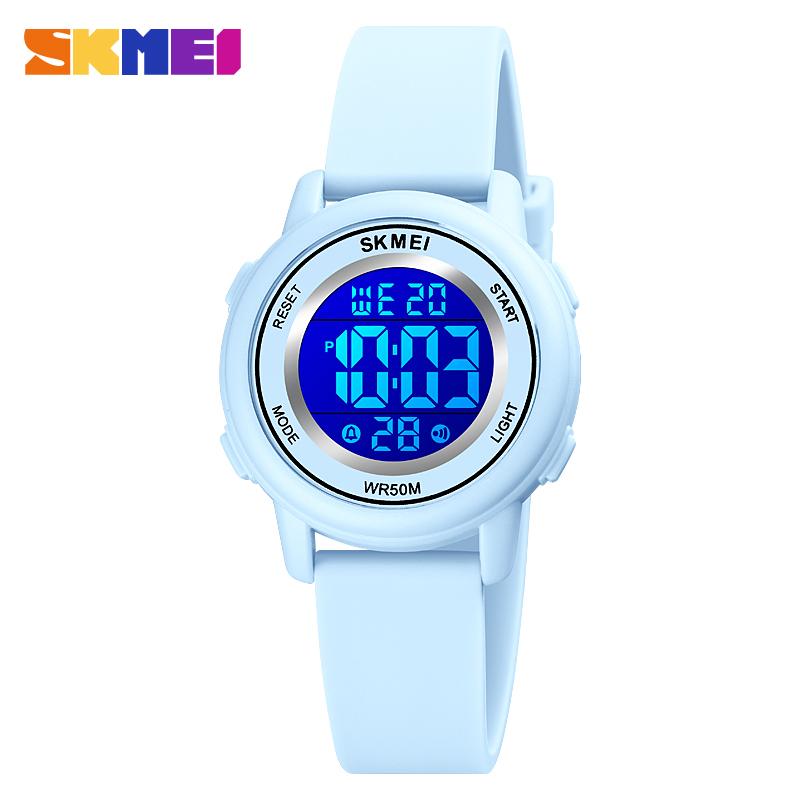 SKMEI LED Light Digital Children Sport Watches Stopwatch Calendar Clock 5Bar Waterproof Kids Wristwatch For Boys Girls Gift