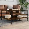 Coffee Table Smoked Oak 100x100x48.5 cm Wood Based Material