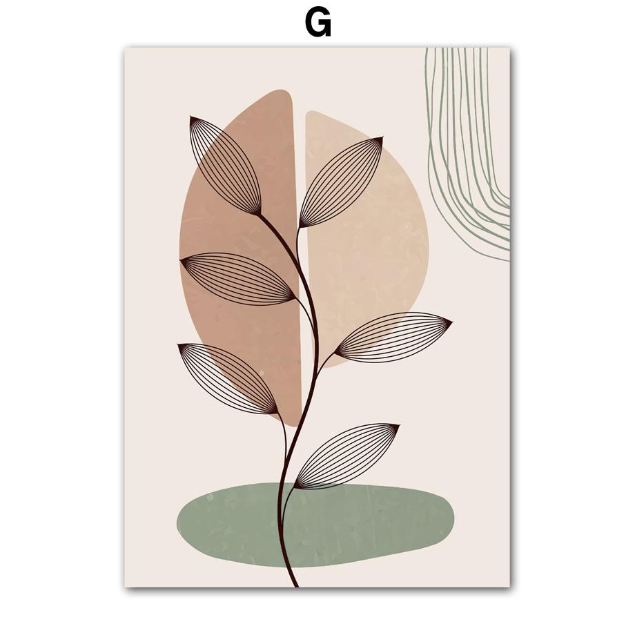 Geometric Abstract Poster Leaf Sun Rainbow Bohemian Wall Art Oil Painting Nordic Living Room Home Decoration Wall Picture Print