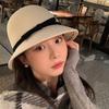 Autumn Winter French Bow Bucket Hat Women Sweet Felt Hat With Folded Shape