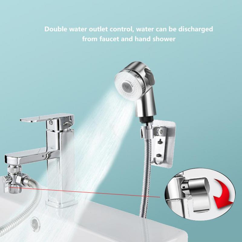 Home Bathroom Hand Shower Sprayer Hair Washing Kit Faucet Converter Adapter Set Accessories