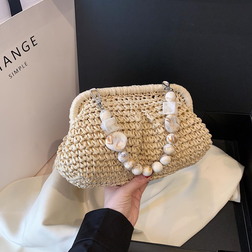 Small Straw Underarm Bags for Women 2024 Summer Crossbody Bags Lady Travel Purses and Handbags Female Shoulder Bag