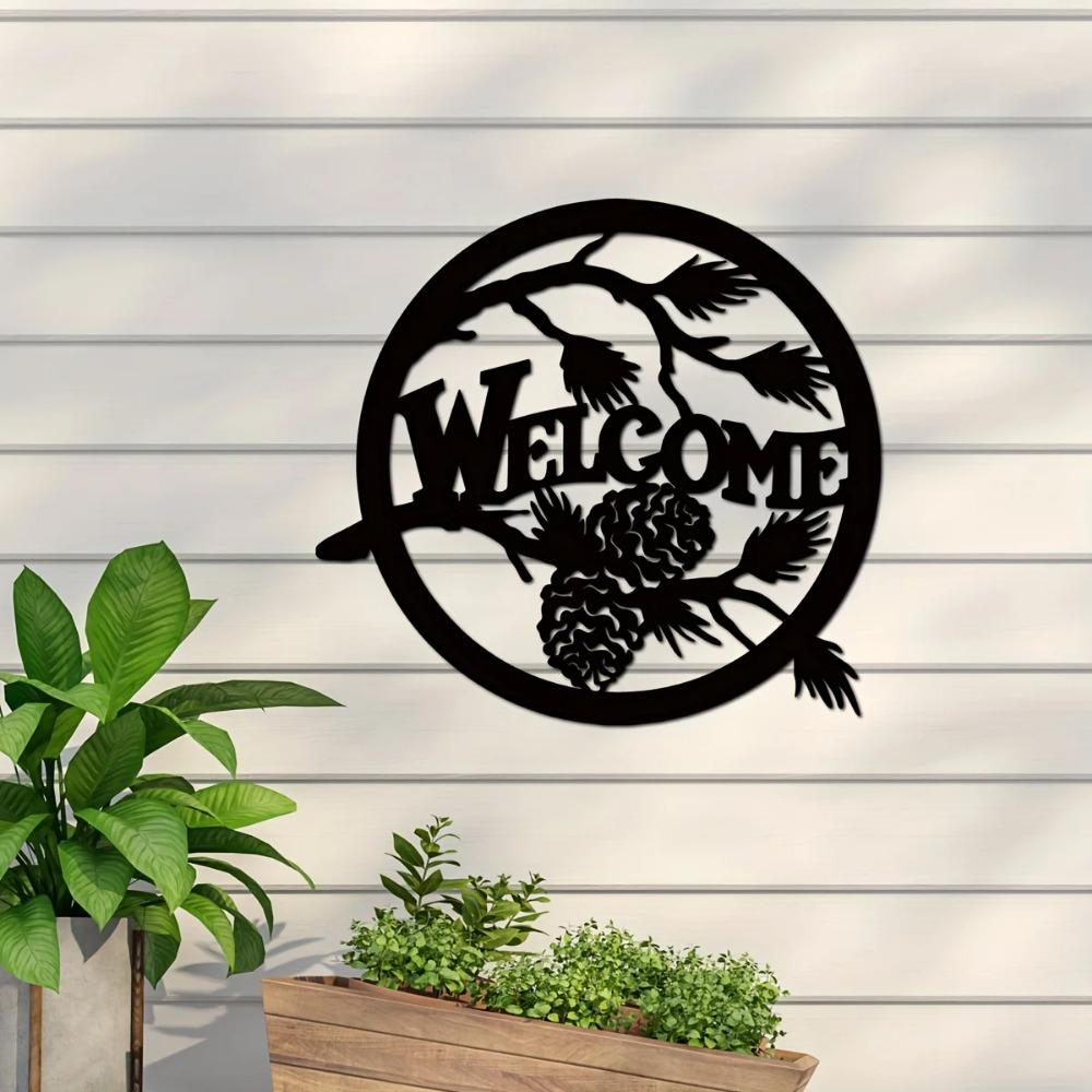 1 шт. приветственный металлический настенный знак, уникальный декор для дома и крыльца, новый подарок на дом, стильный приветственный металлический знак, легко повесить на стену, украшение