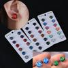 6 Pairs/Set 12mm Silver Jewelry Gift Opal Horse Eye Ear Stud Durzy Earrings Amber