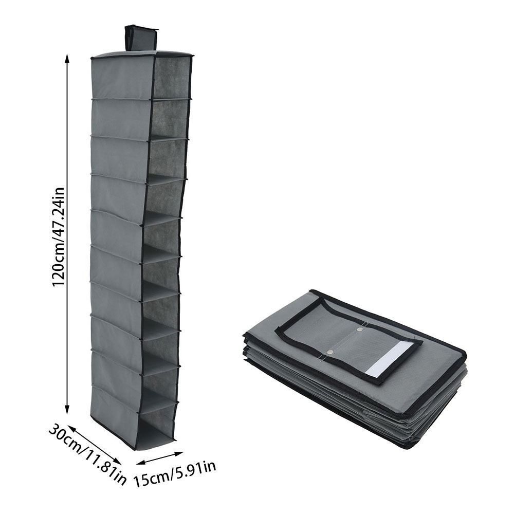 Clear 10 Layer Hanging Bag 10 Grids Sundry Hanger Pouch Creative Shoe Storage Rack Wardrobe