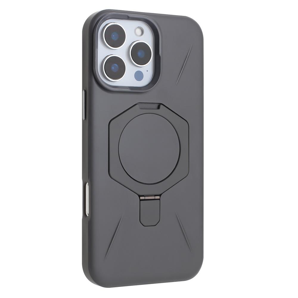 For iPhone 16 Pro Magnetic Case TPU+PC Kickstand Phone Cover